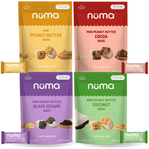 Mini Peanut Butter Bars Variety Pack – Vegan, High Protein, Low Sugar, Low Calorie, All Natural, Gluten Free – Crunchy Plant Based Snack – 4 Bags with 8 Individually Wrapped Pieces